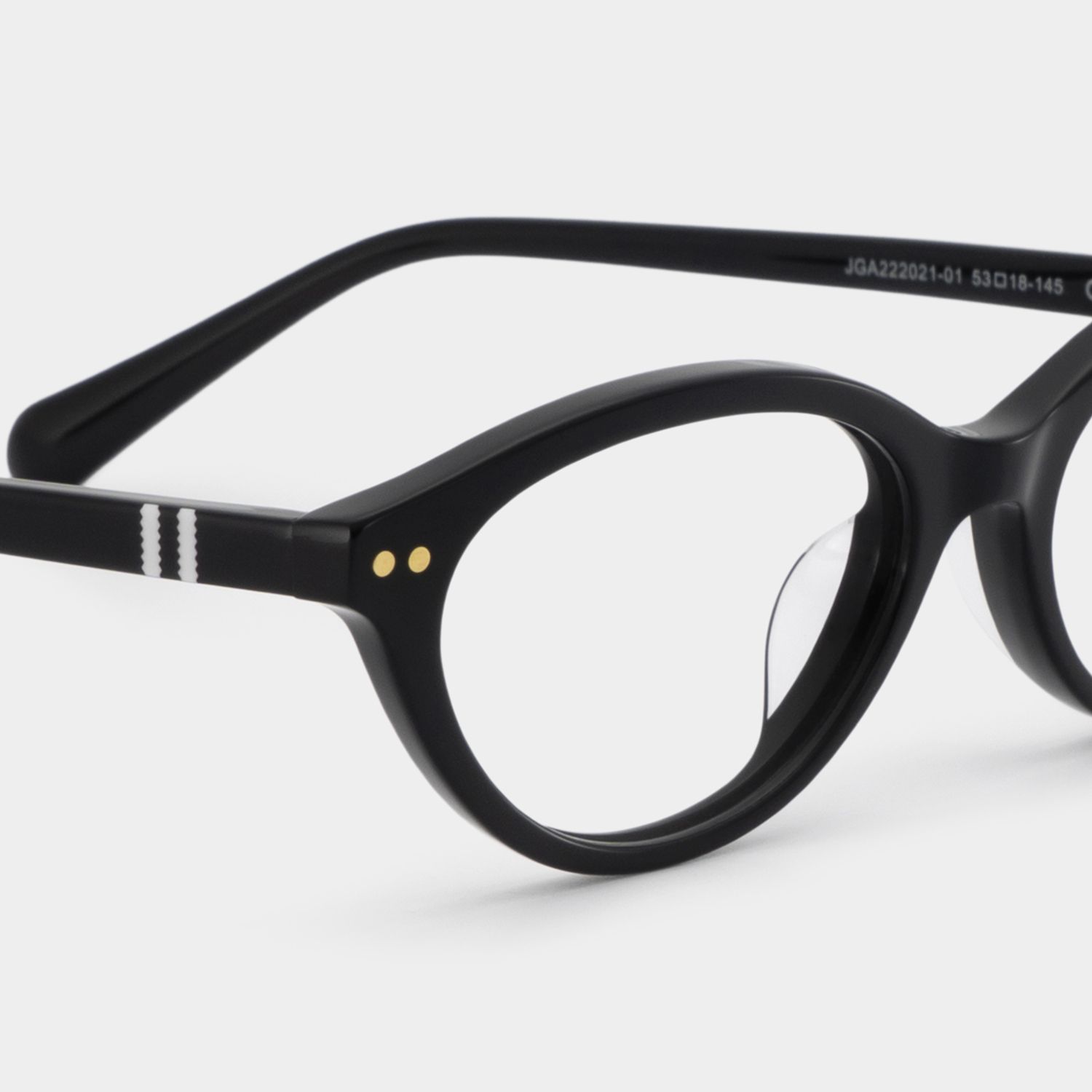 Ashby Black Oval-Frame Glasses | Slim Varsity Style5