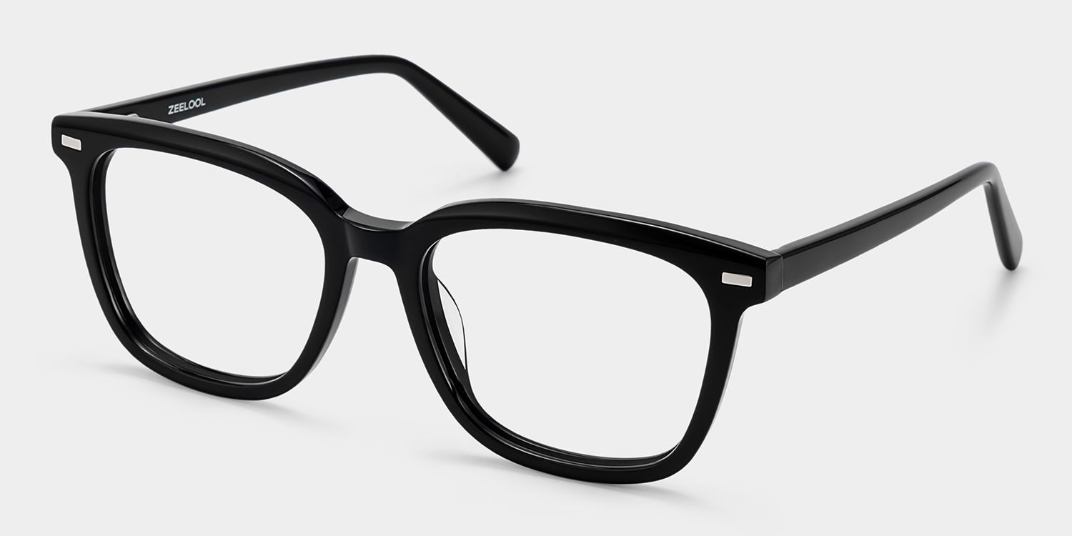 Lana Black Square Acetate Frame Glasses for Women | ZEELOOL2