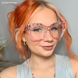 Minfia Square Pink Glasses6