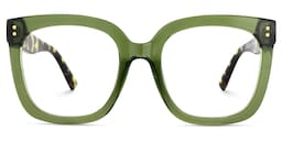 Ebony Square Green Tortoise Glasses2