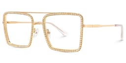 Diva Square Gold Glasses3