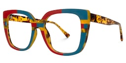 Brenda Square Blue-Red Glasses1
