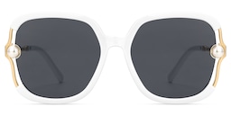 Steffanie Square White Sunglasses0