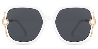 Steffanie Square White Sunglasses0
