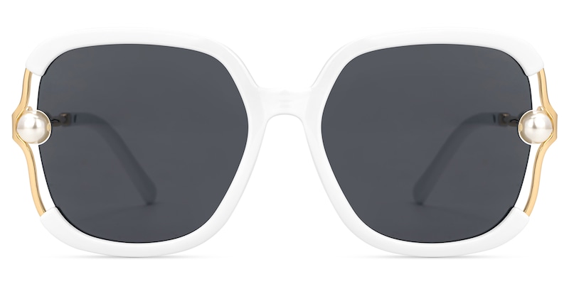 Steffanie Square White Sunglasses