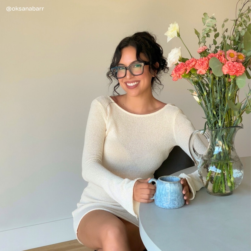 Zinnia Rectangle Black Glasses