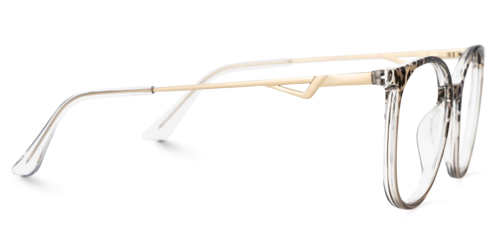 Round Brown Transparent Glasses Chanty in Thin Frame Style | Zeelool2