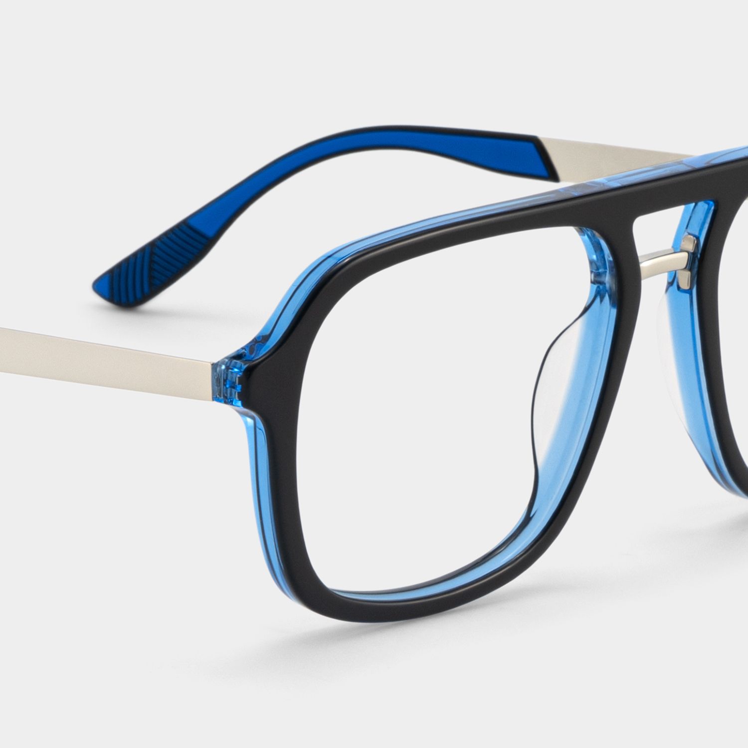 Ryder Blue Aviator Mixed Frame Glasses for unisex | ZEELOOL