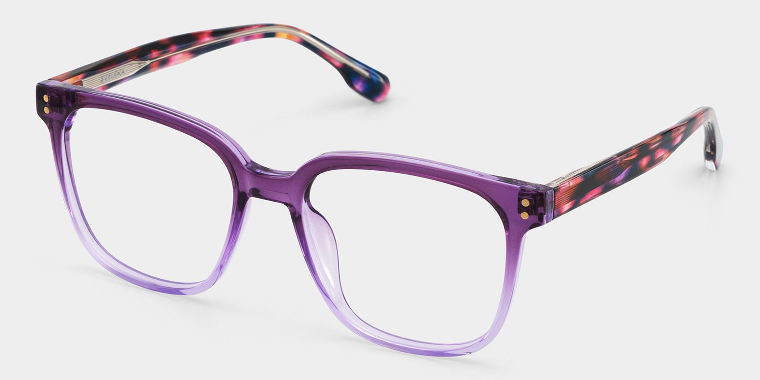 Donnalyn Purple Square Floral Eye Glasses | ZEELOOL2