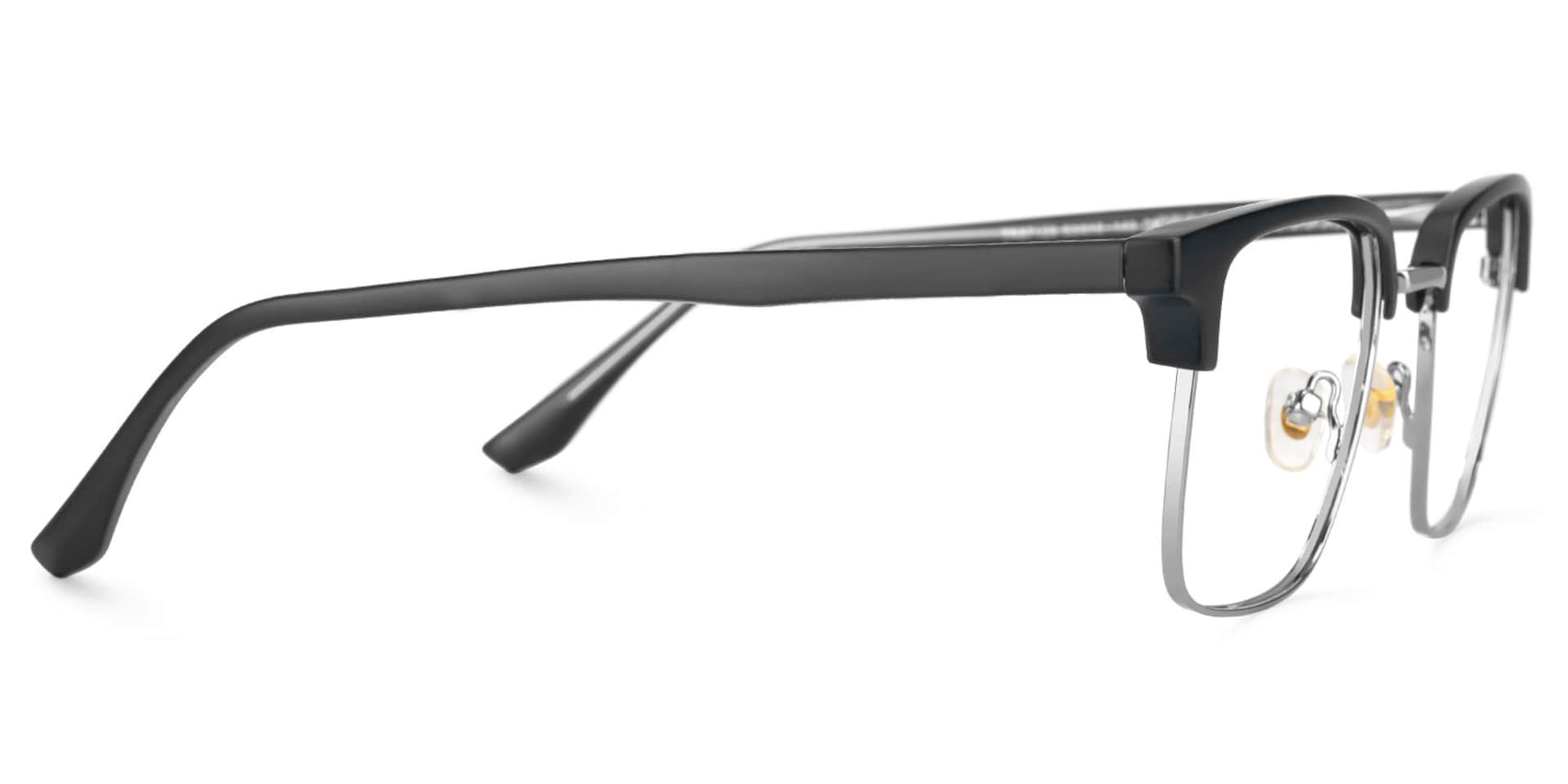 Adjustable Nose Pads Booker Eyeglasses, Booker Black-Silver Glasses -Zeelool2