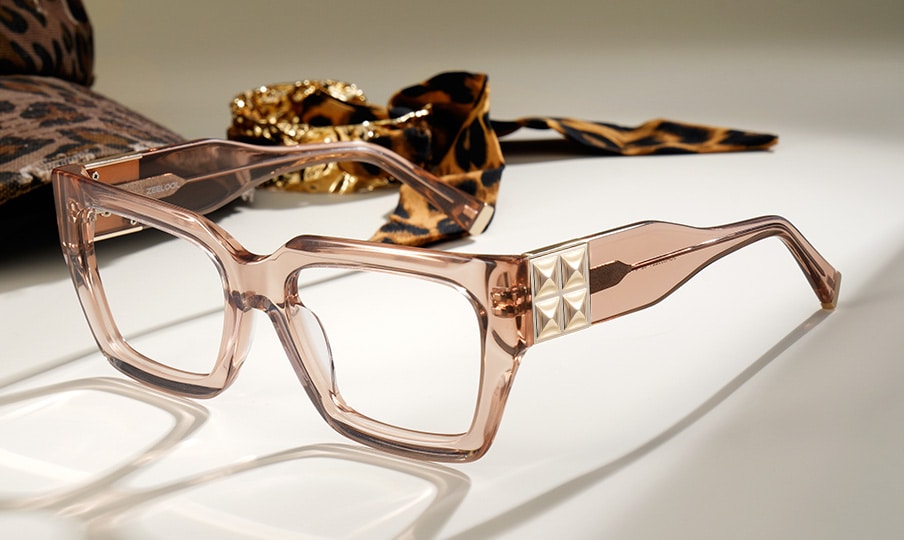 Maddox Champagne Frame Glasses with Square Frame Online | ZEELOOL