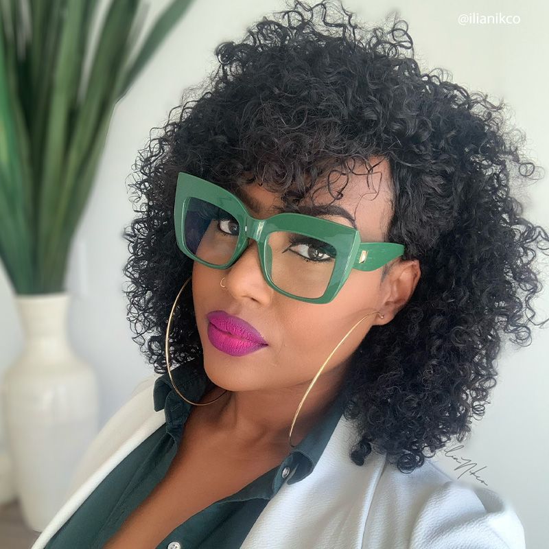 Alberta Cat-Eye Green Frame Glasses | ZEELOOL Canada4