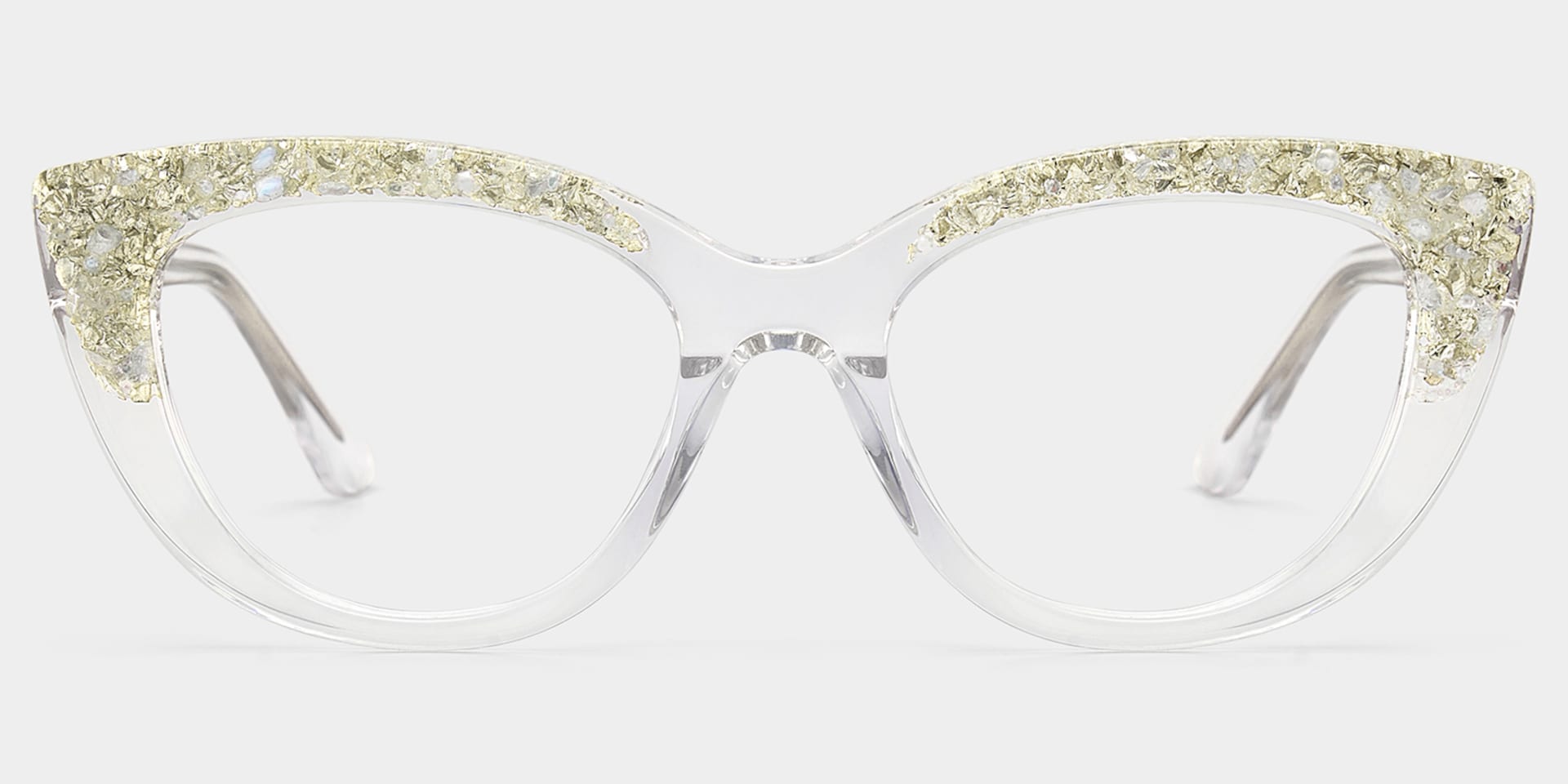 Elora Cat-eye Clear Glitter Glasses Frames Covere with Diamonds | ZEELOOL3