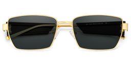 Aluna Rectangle Gold Polarized Sunglasses1