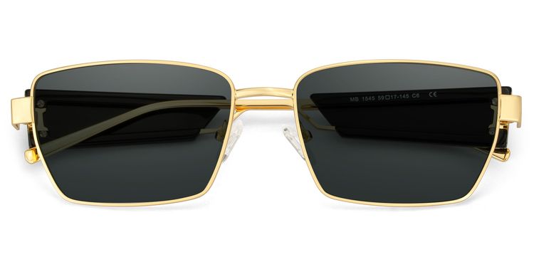 Aluna Rectangle Gold Polarized Sunglasses