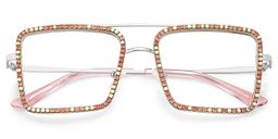 Diva Square Pink White Glasses2