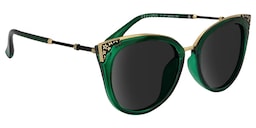 Dalton Cat Eye Dark Green Sunglasses2