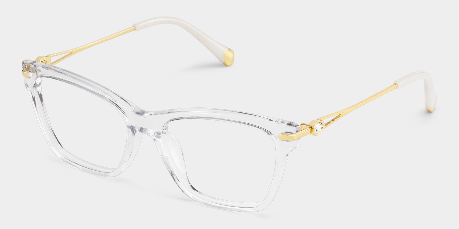 Cat eye Clear Eyeglasses- Amelia Mixed Frame Glasses6