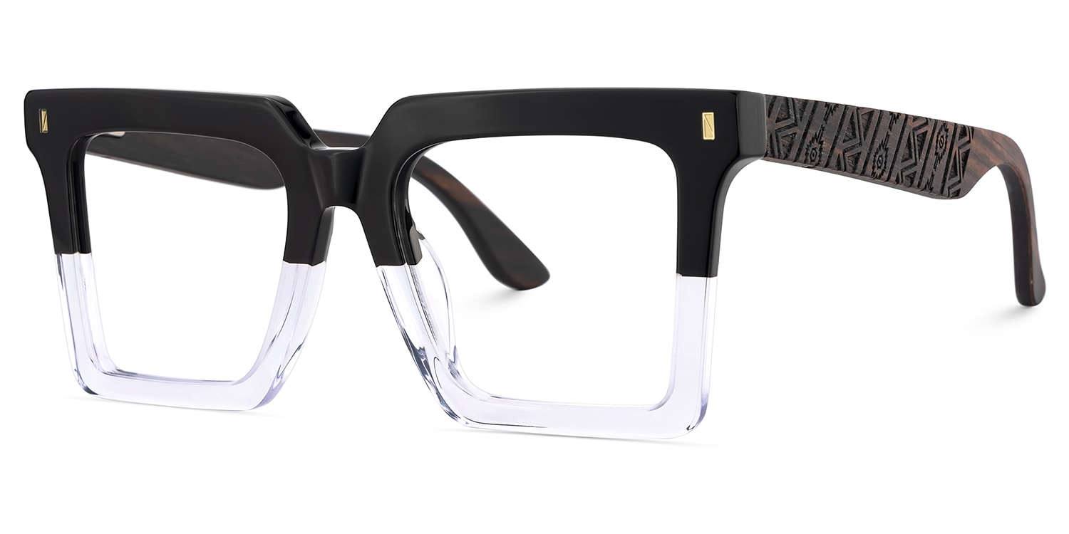 Pierre Square Black Crystal Glasses3