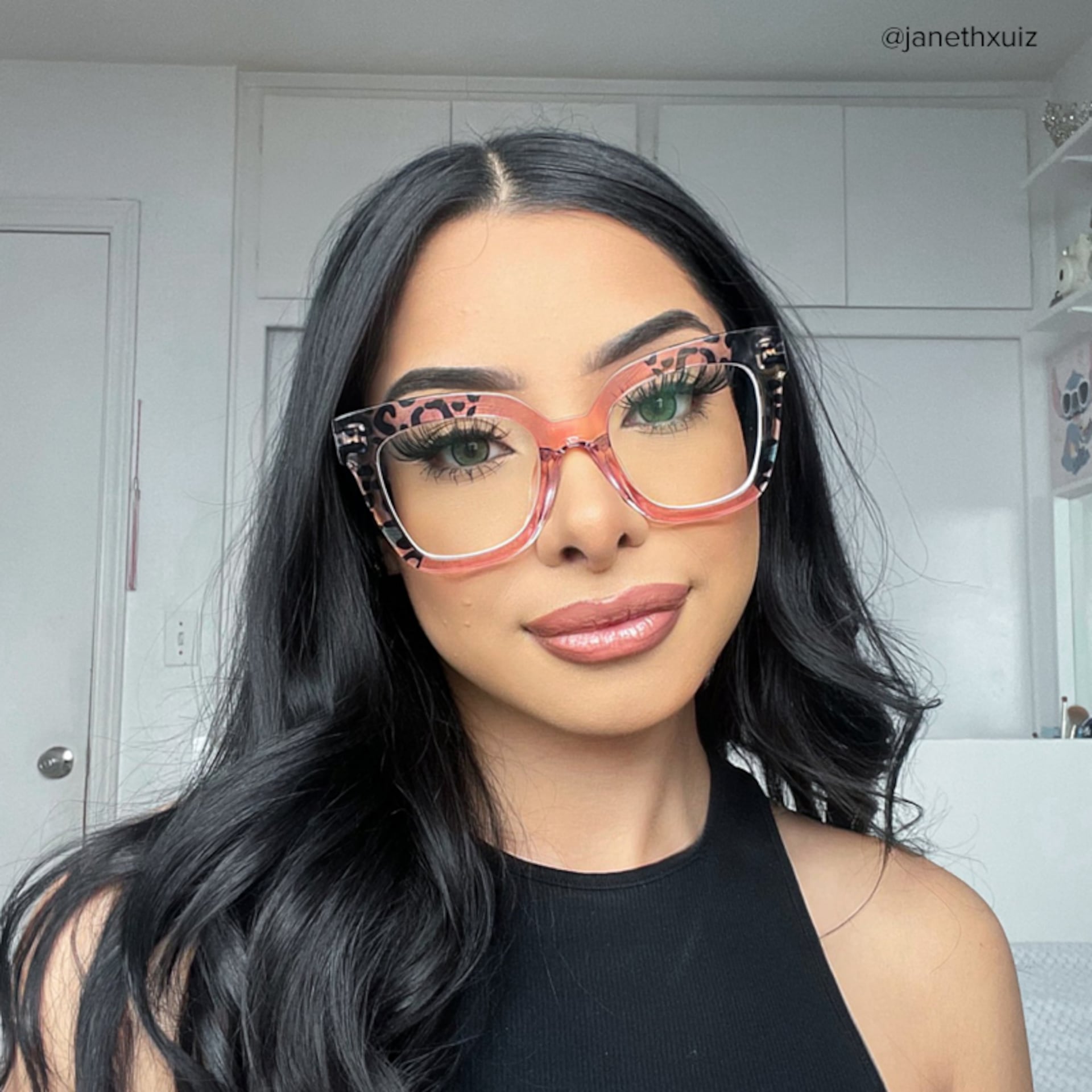 Malcolm Pink Leopard Print Square Frame Glasses for Women5