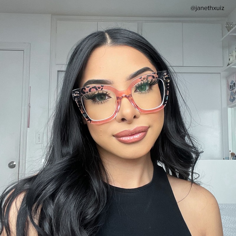 Malcolm Square Pink Leopard Glasses5