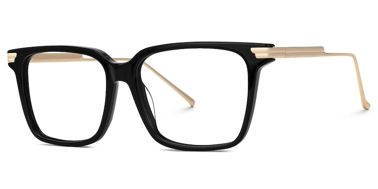 Viixen Rectangle Black Glasses