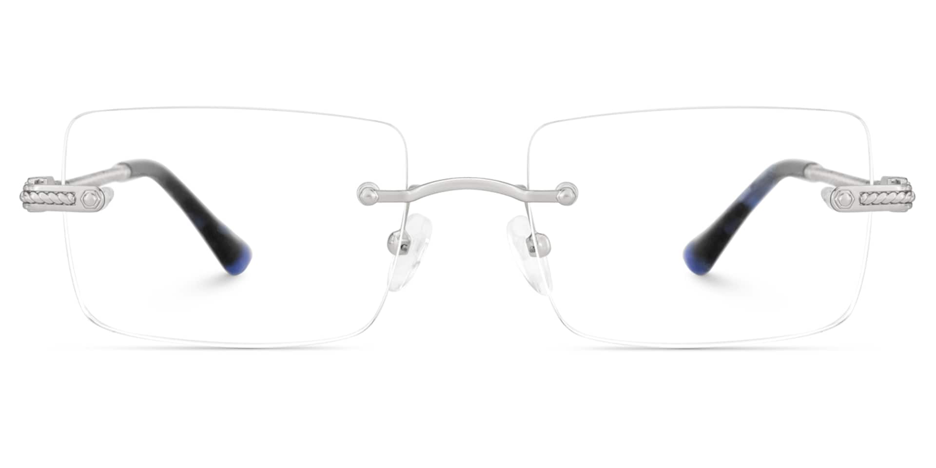Silver Rimless Eyeglasses Frames With Adjustable Nose Pads2