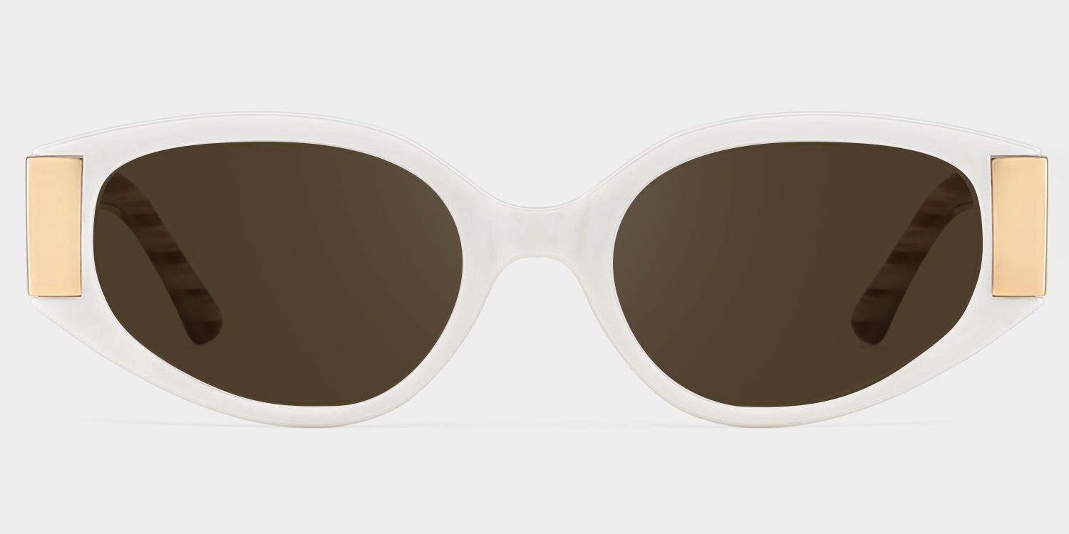 Havana Cat Eye White Brown Sunglasses for Women & Men | ZEELOOL0