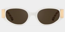 Havana Cat eye White Polarized Sunglasses0