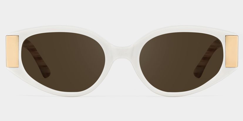 Havana Geometric White Brown Sunglasses for Women & Men  display picture 1