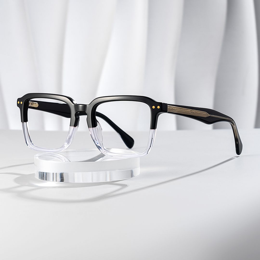 Vickerie Thin Black Clear Glasses in Square Design | Zeelool0