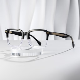 Vickerie Rectangle Black Crystal Glasses0