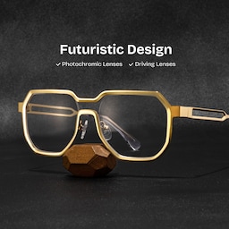 Hype Geometric Gold Glasses0