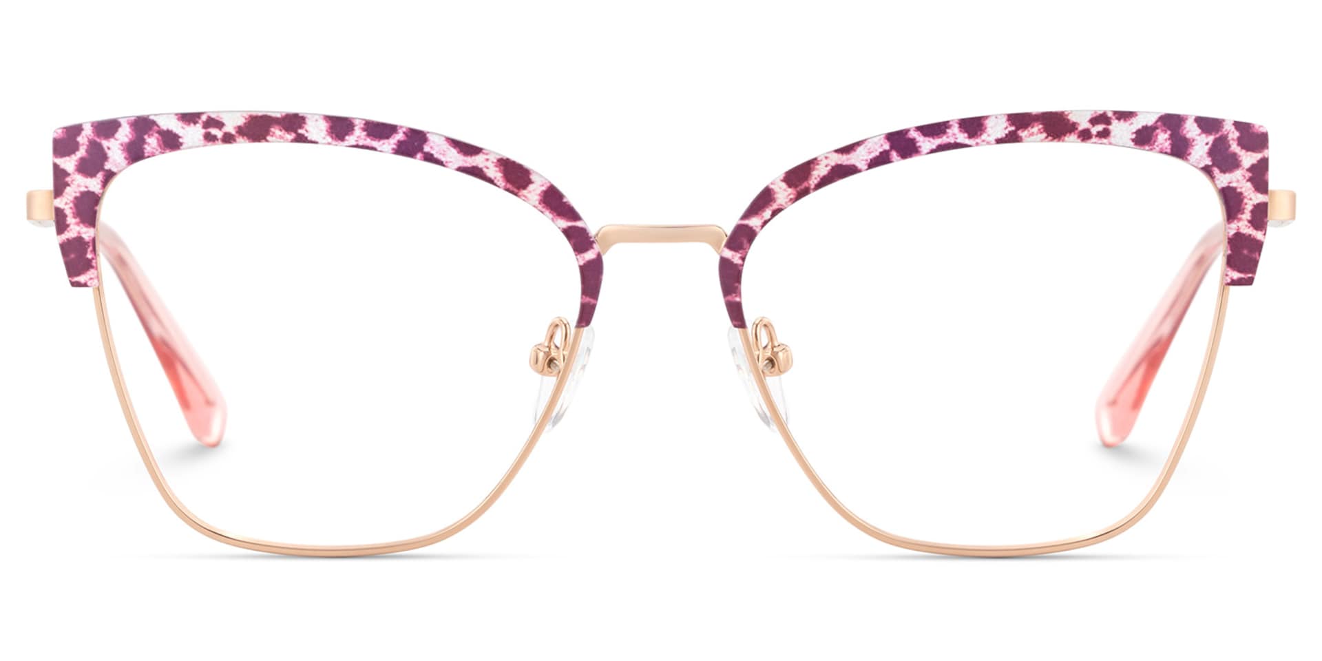Harley Browline Pink-leopard Color Frame Glasses for Women | Zeelool1