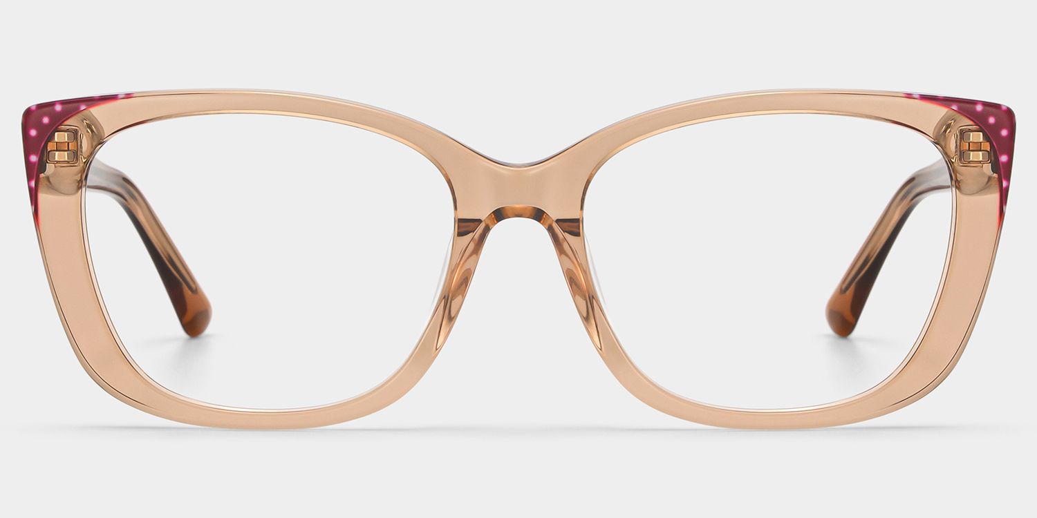 Madeline Cat eye Beige Frame Glasses for Women | ZEELOOL1