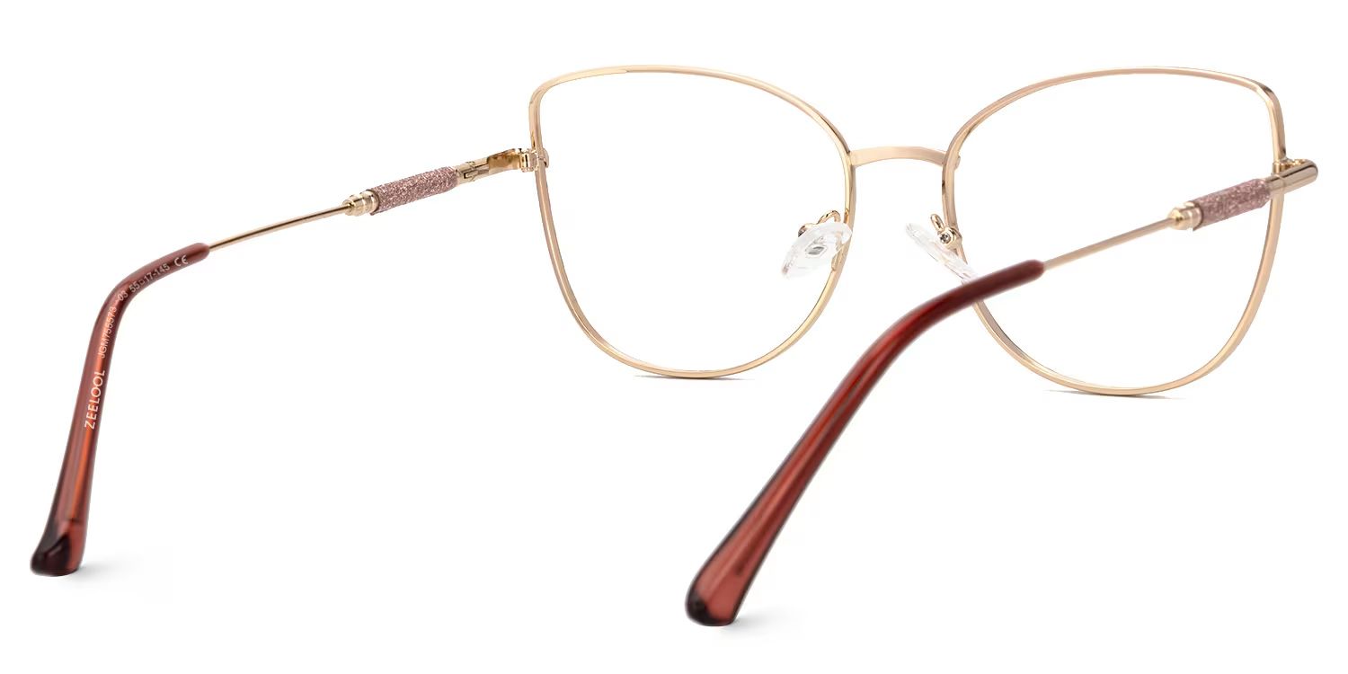 Seisay Eyeglasses in Black-Gold Cateye Design | Zeelool3