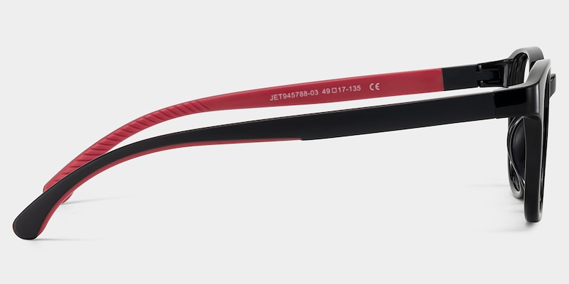Dale Round Black Red Frame Eyeglasses for Pre-tweens2