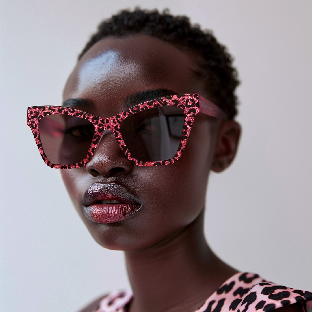 Designer Ansyah Cat Eye Pink Leopard Print Frame Glasses5