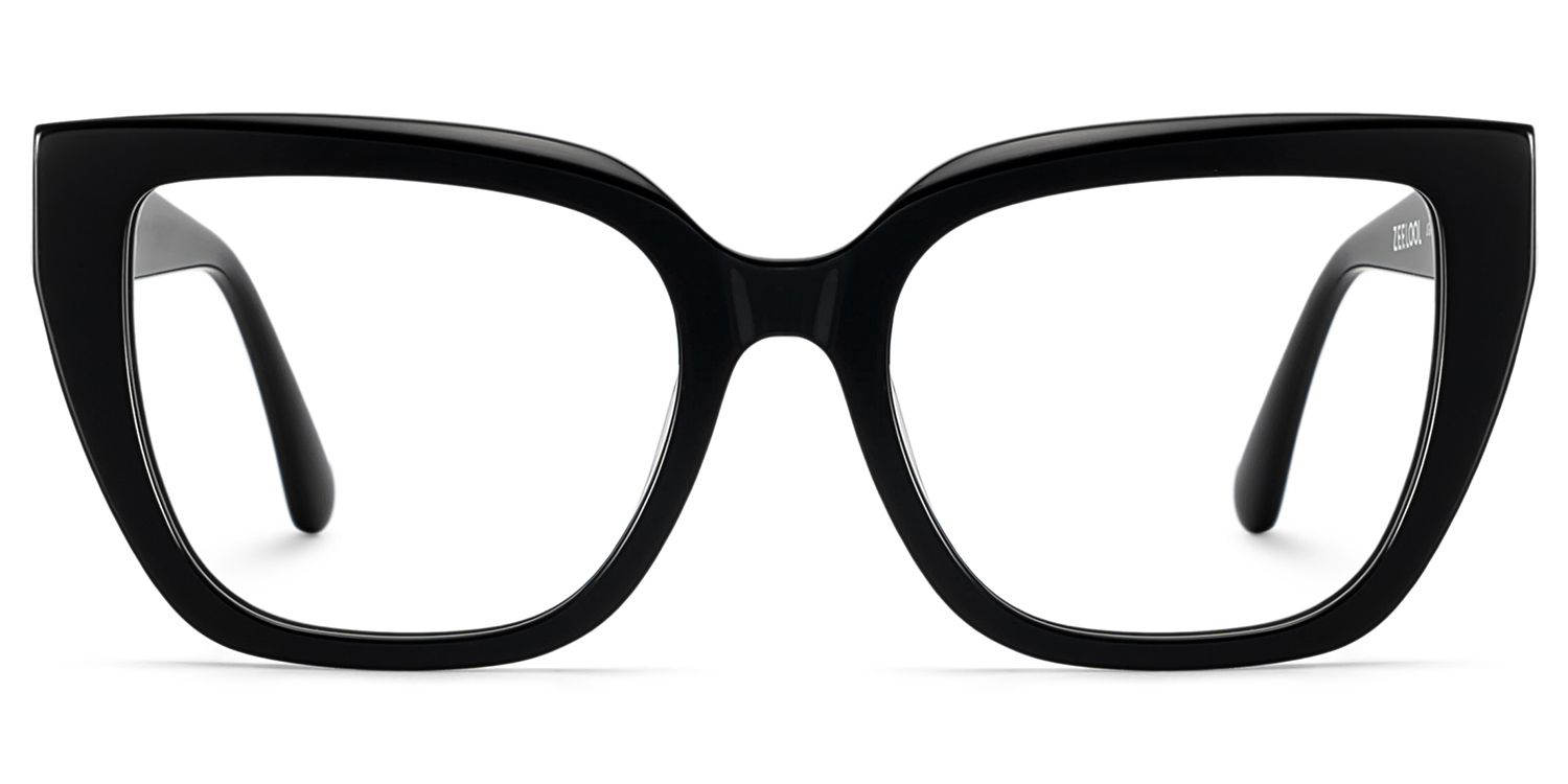 Zeelool Women's Cat eye Black Acetate Prescription Glasses