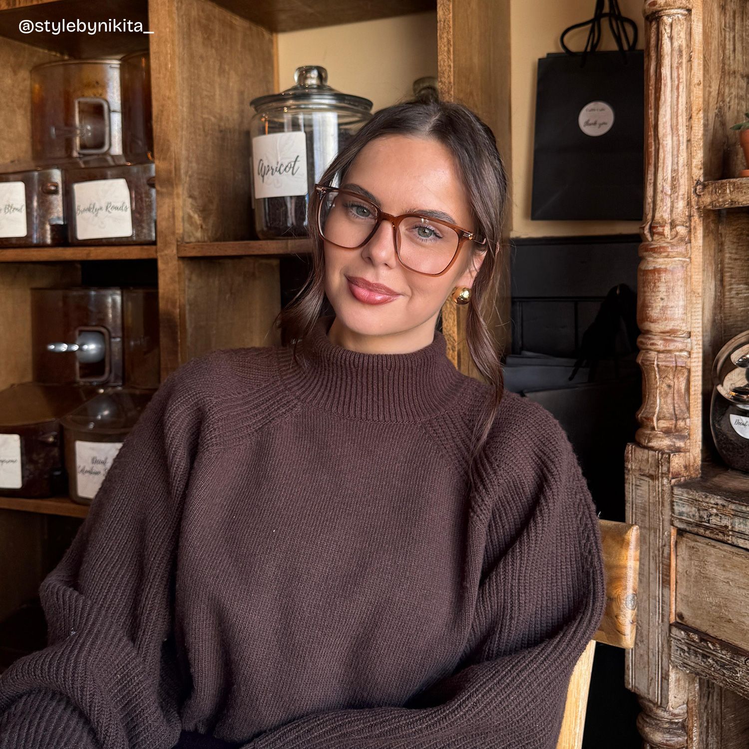 Eliza Light Brown Square Glasses Frames for Women | ZEELOOL7