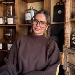 Eliza Light Brown Square Glasses7