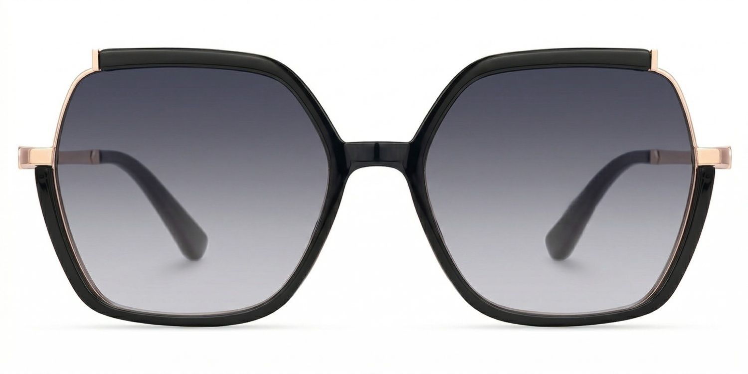 Alexia Mixed-Materials Square Black Frame Glasses | Zeelool