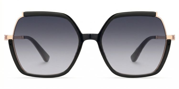 Alexia Black Square Sunglasses
