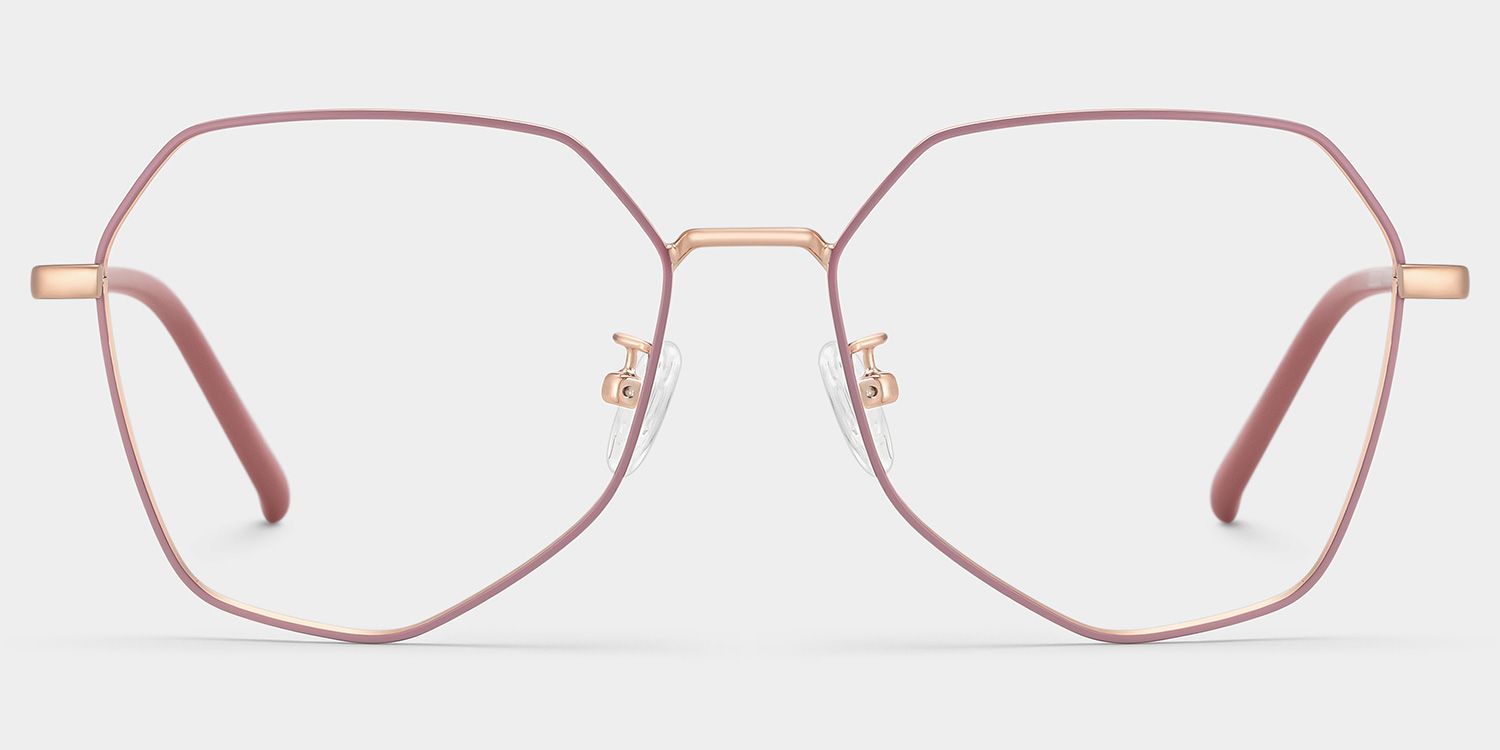 Bivins Geometric Pink Glasses | Zeelool Glasses2