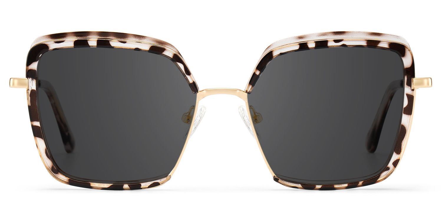 Cordaro Square Clear Tortoise Shell Sunglasses with Nose Pads