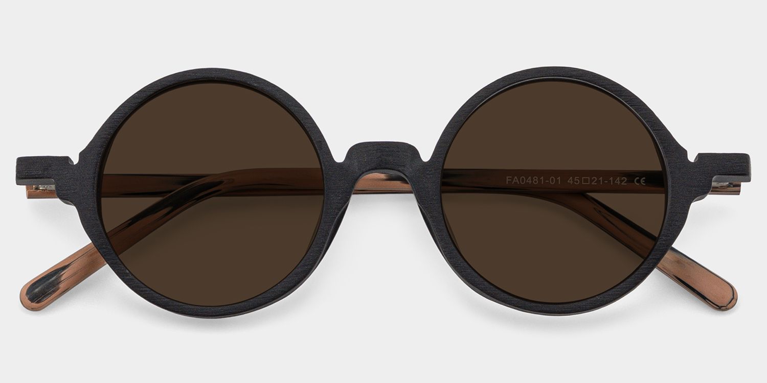 Otto Round Black Sunglasses | Zeelool Glasses1