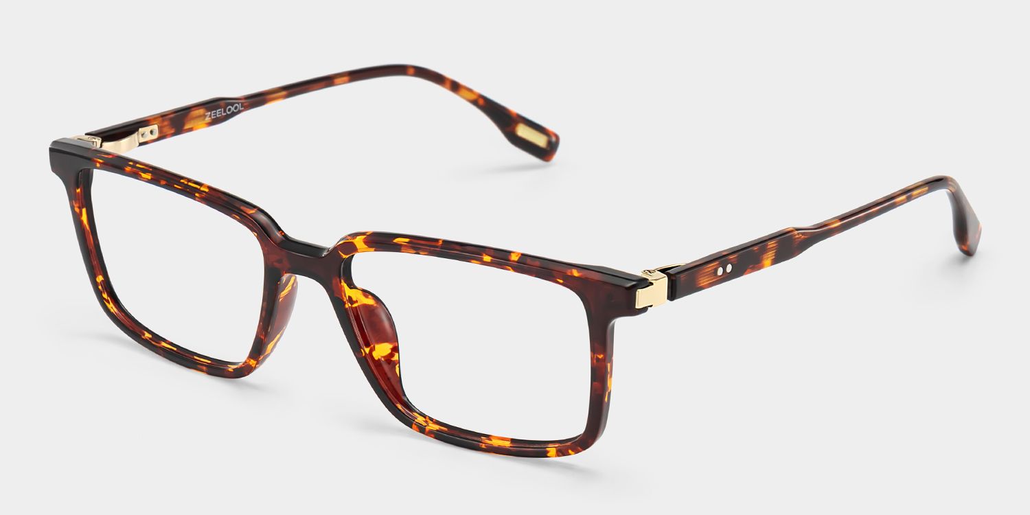 Cyrus Long Rectangle Glasses in Tortoise Frames | ZEELOOL3