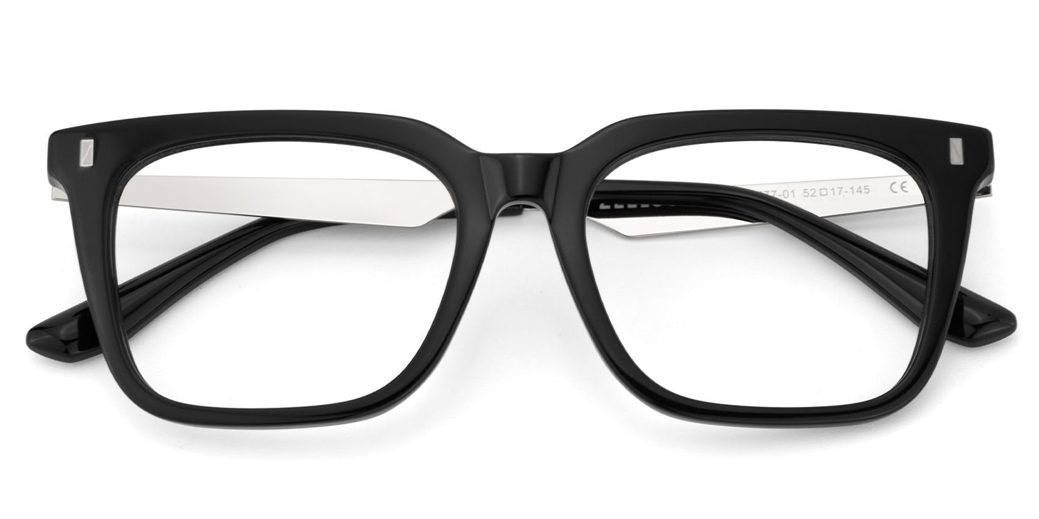 Brook Black Rectangle Prescription Glasses | Zeelool2