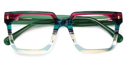 Laguer Rectangle Green Glasses3