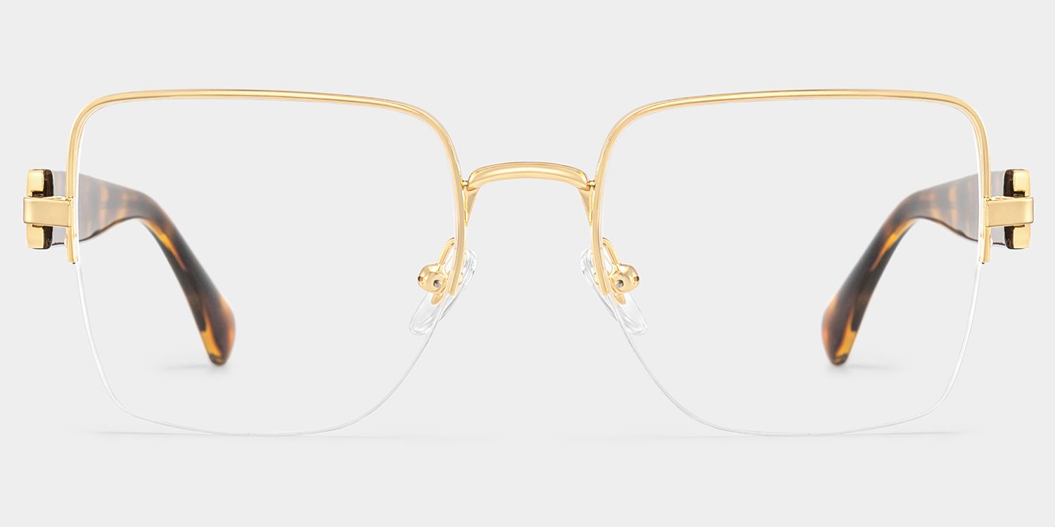 Lauren Gold Tortoise Frame Glasses with Square Frame Online | ZEELOOL0